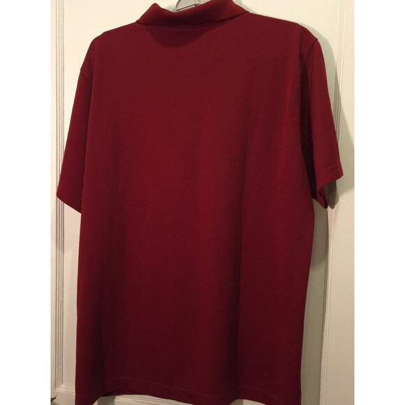 Columbia Sportswear Men's Polo Shirt L/G Red Polyester Short Sleeve Burgundy - Picture 6 of 6